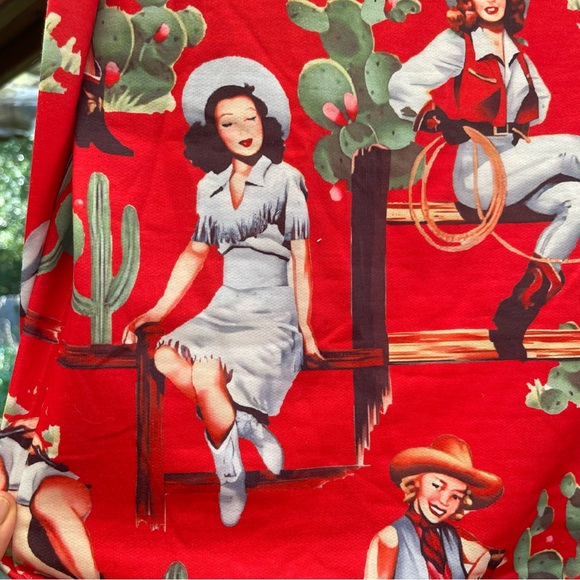 Vintage Cowgirl Pin-Up Girl Sweatshirt XL - Picture 4 of 4